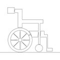 Continuous one line drawing wheelchair concept