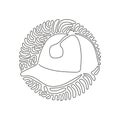 Continuous one line drawing White Baseball Cap as a sports symbol. Unisex Outdoor Sport Baseball, Golf, Tennis, Uniform Cap Hat.