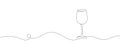 Continuous one line drawing of wine glass isolated on white background Royalty Free Stock Photo