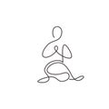 Continuous one line drawing yoga, abstract healthy life concept. Single hand drawn minimalism. Vector illustration simplicity