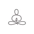 Continuous one line drawing yoga, abstract healthy life concept. Single hand drawn minimalism. Vector illustration simplicity