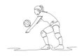 Continuous one line drawing Youth Sports concept.