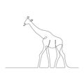 Continuous one line Giraffe drawing