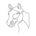 Continuous one line horse head minimalist design vector illustration minimalism style