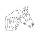 Continuous one line horse head minimalist design vector illustration minimalism style Royalty Free Stock Photo