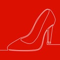 Continuous one line Lady high heel shoe icon