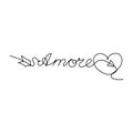 Continuous One Line lettering heart and amore love in Italian in the form of an arrow. Vector illustration for poster, card,