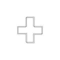 Continuous one line medical cross. Stock illustration.