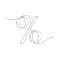 Continuous one line percent sign. Stock illustration.