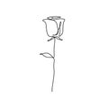 Continuous one line rose flower, minimalism. vector illustration. Royalty Free Stock Photo