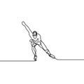 Continuous one line Skate runner, Olympic winter games