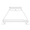 Continuous one line sleeping bed. Vector illustration. Royalty Free Stock Photo