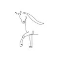 continuous one line of unicorn animal