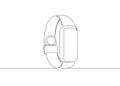 Continuous one single drawn line fitness bracelet smartwatch