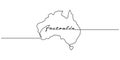 Continuous one single line of australia island for australia day celebration