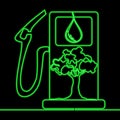 Continuous line Biofuel fuel pump neon concept