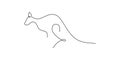 Continuous one single line of a kangaroos for australia day celebration