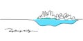 Continuous one single line of sydney city silhouette for australia day celebration