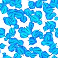 Continuous pattern with bright leaves