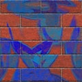 Continuous pattern of graffiti brick wall