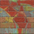 Continuous pattern of graffiti brick wall