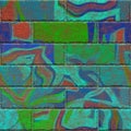 Continuous pattern of graffiti brick wall