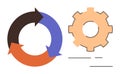 Continuous Process Cycle with Circular Arrows and Gear Symbol for Workflow Optimization Royalty Free Stock Photo