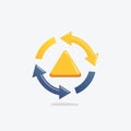 Continuous Process Improvement Cycle with Triangle Icon Royalty Free Stock Photo