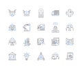 Continuous production line icons collection. Efficiency, Automation, Productivity, Streamlining, Consistency