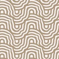 Continuous Retro Vector Flow Design Pattern. Repeat Elegant Graphic Curved Array Texture. Repetitive Classic Plexus Background