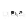 Continuous shooting icon set, burst shot symbol. Layers stack icon. Stock vector illustration isolated on white
