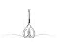 continuous simple line style drawing of scissors. vector illustration