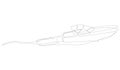 Continuous singe one line drawing art of luxury yacht speed boat sailing cruise. Vector illustration. Royalty Free Stock Photo