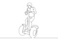 Continuous single drawn one art line electric Segway