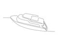 Continuous single line drawing art of Luxury Yacht. Speed boat line art drawing vector illustration Royalty Free Stock Photo