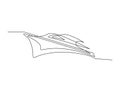 Continuous single line drawing art of Speed boat.  Luxury Yacht line art drawing vector illustration Royalty Free Stock Photo