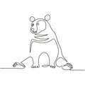 Continuous single line drawing of bear wild animals vector illustration. One hand drawn winter animal mascot minimalism of polar Royalty Free Stock Photo