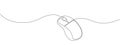 Continuous single line drawing of computer mouse icon. Vector illustration Royalty Free Stock Photo