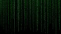 Green binary code digital data falling on black background, futuristic cyber concept Royalty Free Stock Photo