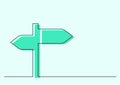 Continuous thin line icon of directions