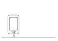 Continuous thin line icon of mobile phone