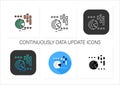 Continuously data update icons set Royalty Free Stock Photo