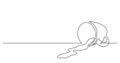 Continuous line drawing of spilled coffee from mug Royalty Free Stock Photo