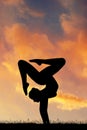 Contortionist at sunset Royalty Free Stock Photo