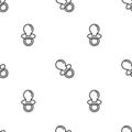 Contour baby pacifiers. Seamless background of icons of baby soothers