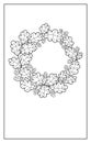 Contour black and white wreath of oak leaves. Abstract vector image, round frame Royalty Free Stock Photo