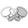 Contour boxing gloves icon design