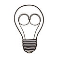 contour bulb brain electric icon