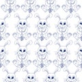 Contour bunny seamless pattern