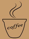 Coffee cup outline minimal design poster vector image.